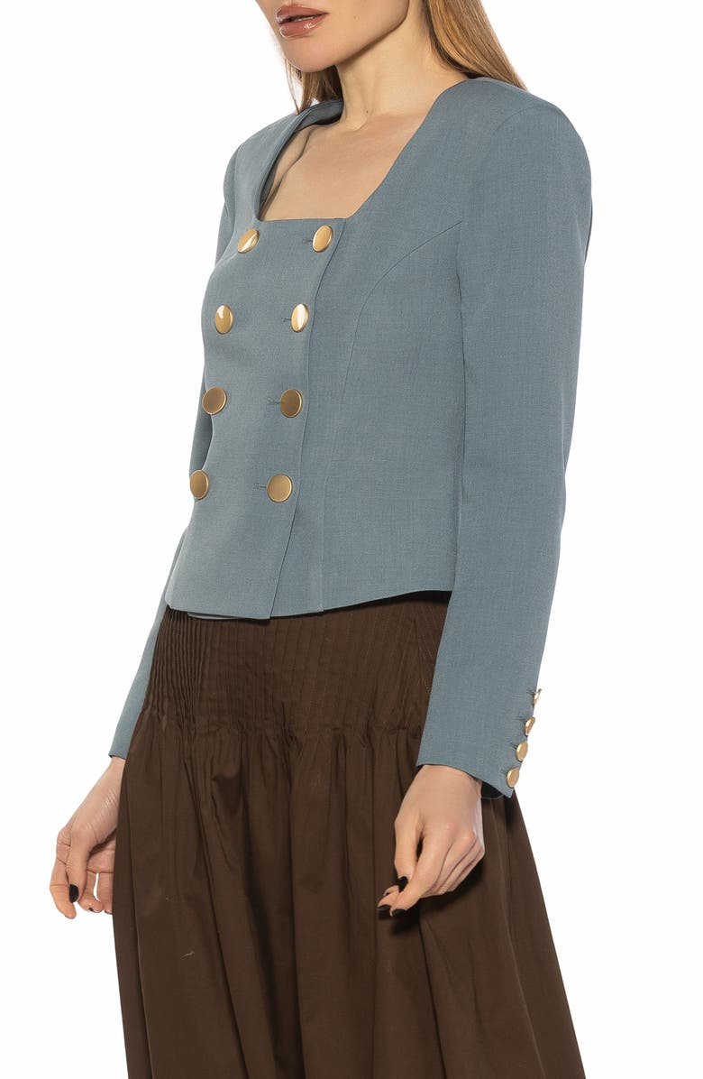 Alexia Admor Aria Scoop Neck Retro Blazer, Alternate, color, Teal