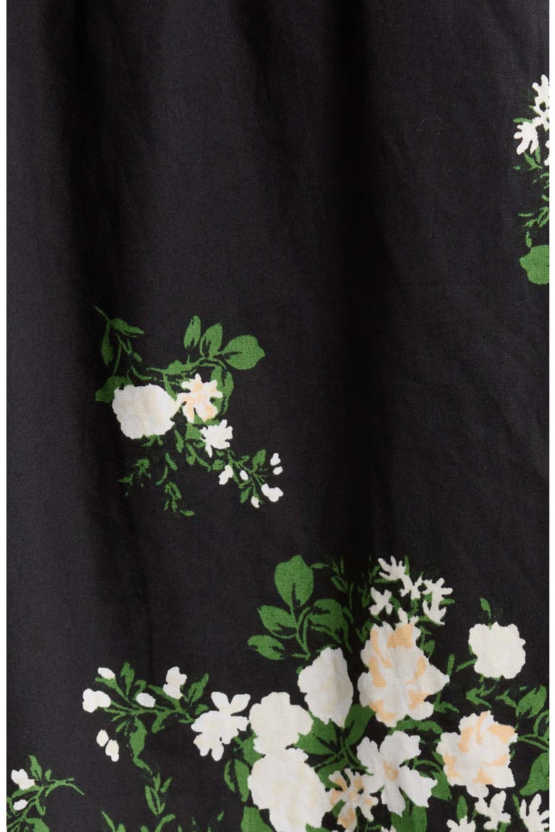 Emery Floral Puff Sleeve Cotton Dress, Alternate, color, BLACK-TAUPE-MULTI
