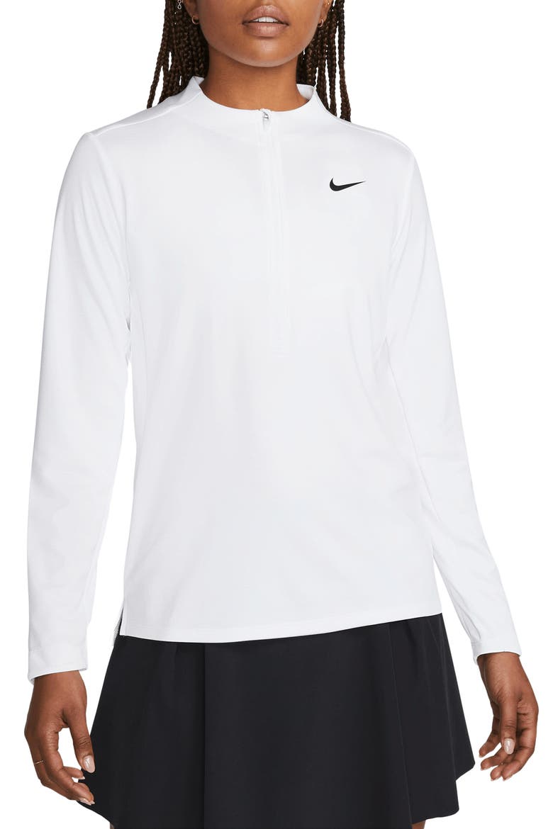 Dri-FIT UV Advantage Half Zip Pullover, Main, color, WHITE/ BLACK