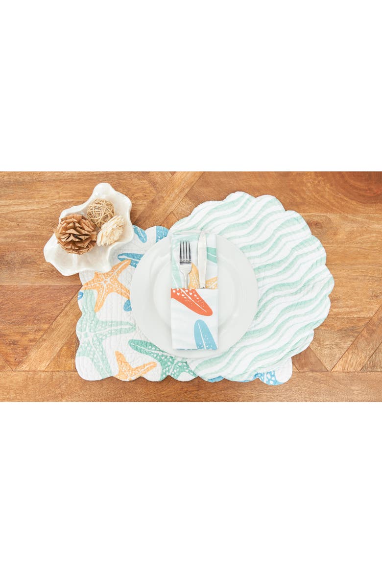 Kalani Cotton Reversible Napkin Set of 6, Alternate, color, Blue