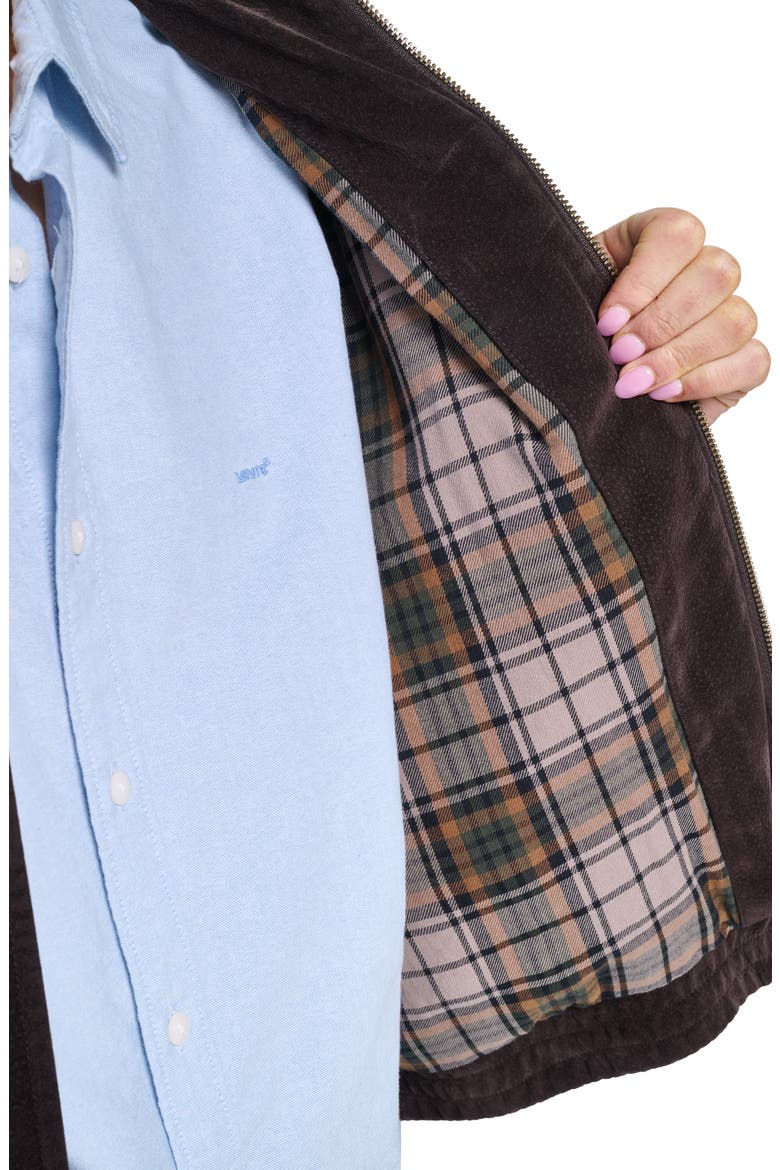 Relaxed Fit Faux Suede Dad Bomber Jacket, Alternate, color, JAVA