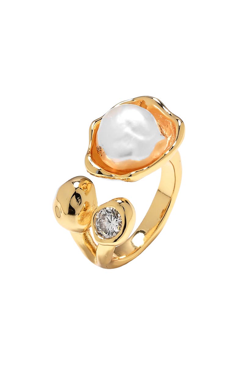 EYE CANDY LOS ANGELES Rhea Bypass Ring, Main, color, Gold