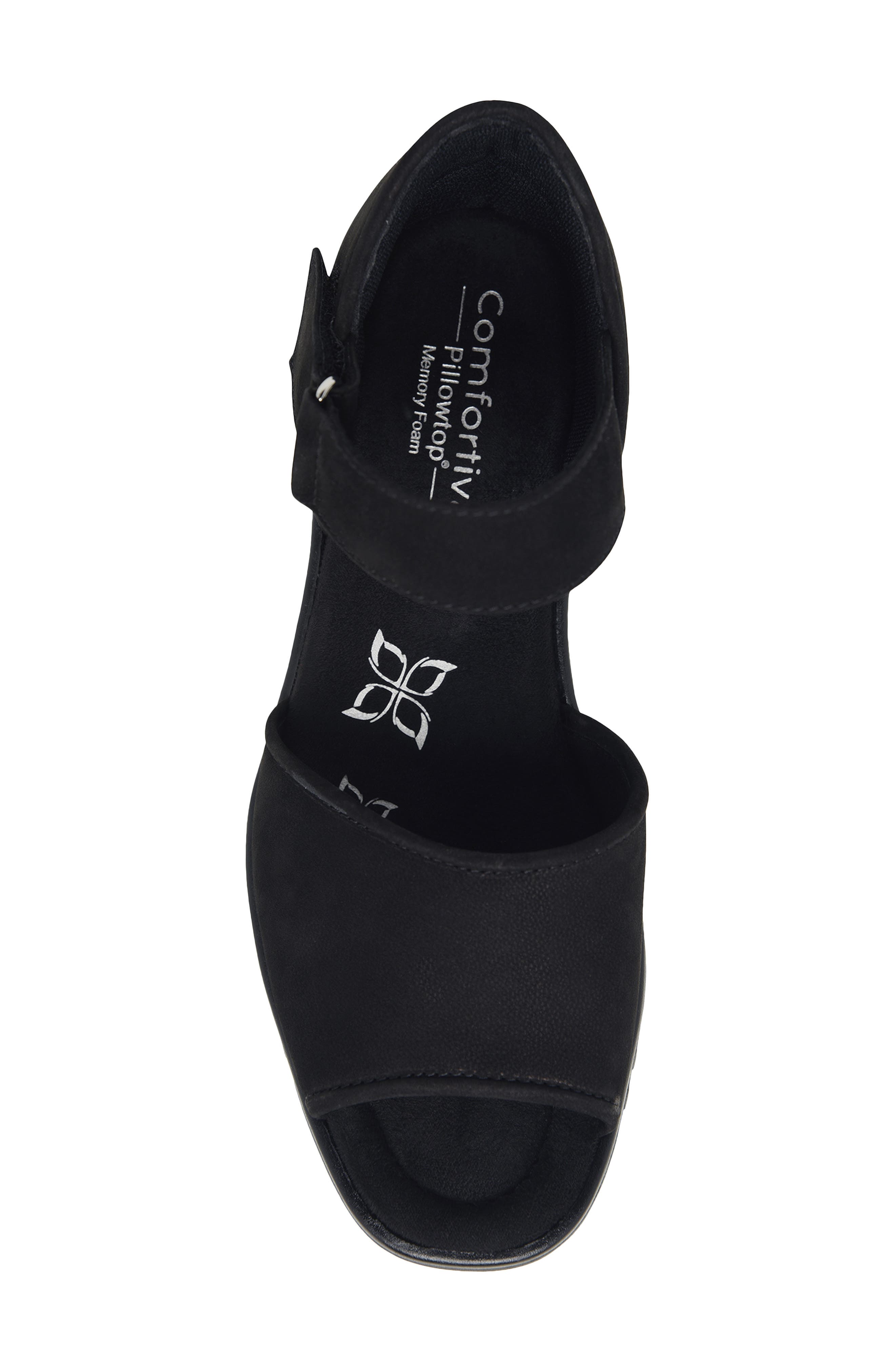 Comfortiva Daniella Wedge Sandal, Alternate, color, True Black