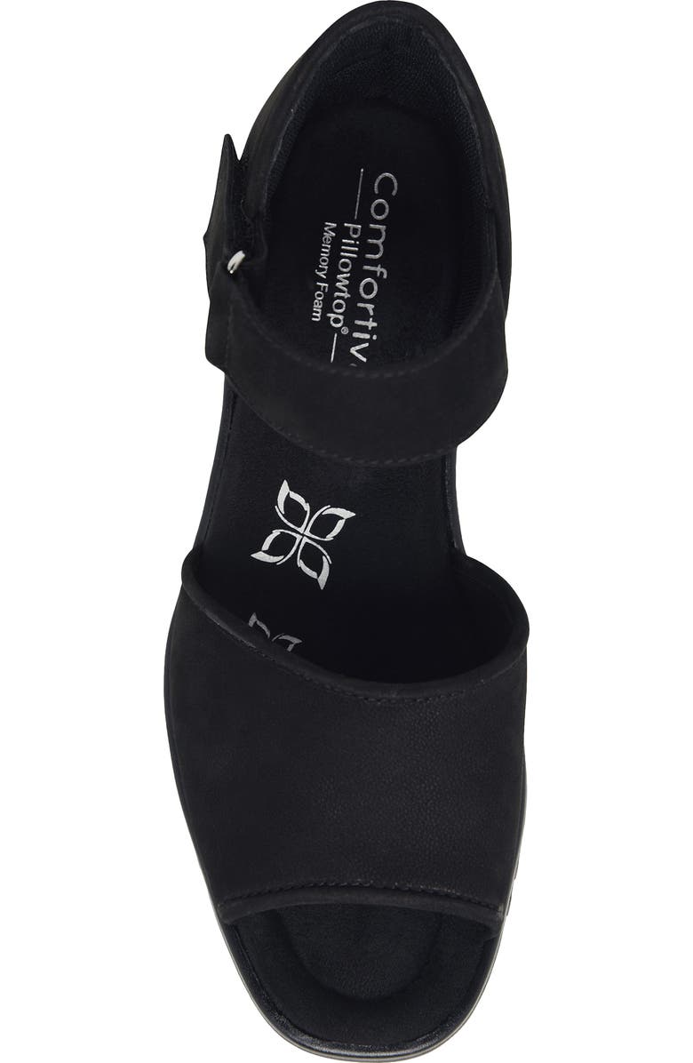 Comfortiva Daniella Wedge Sandal, Alternate, color, True Black