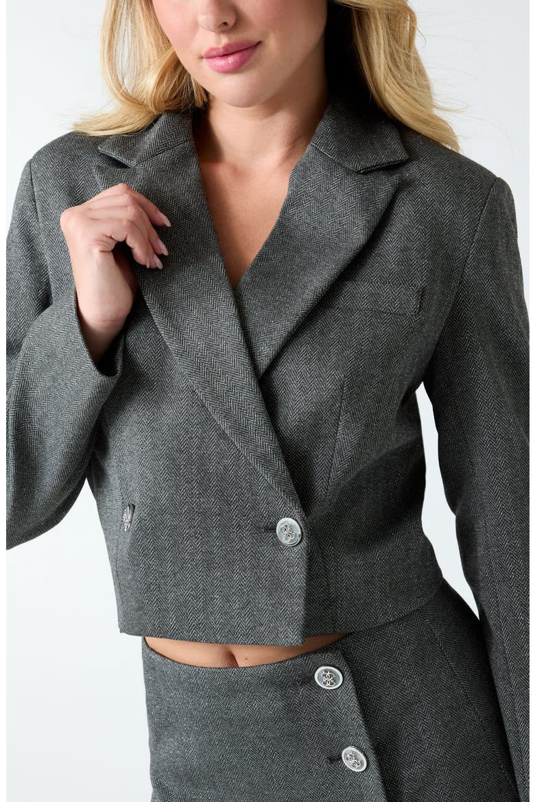 Bertha Crop Double Breasted Blazer, Alternate, color, OPEN GREY