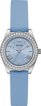 GUESS Mini Luna Silicone Strap Watch, 30mm