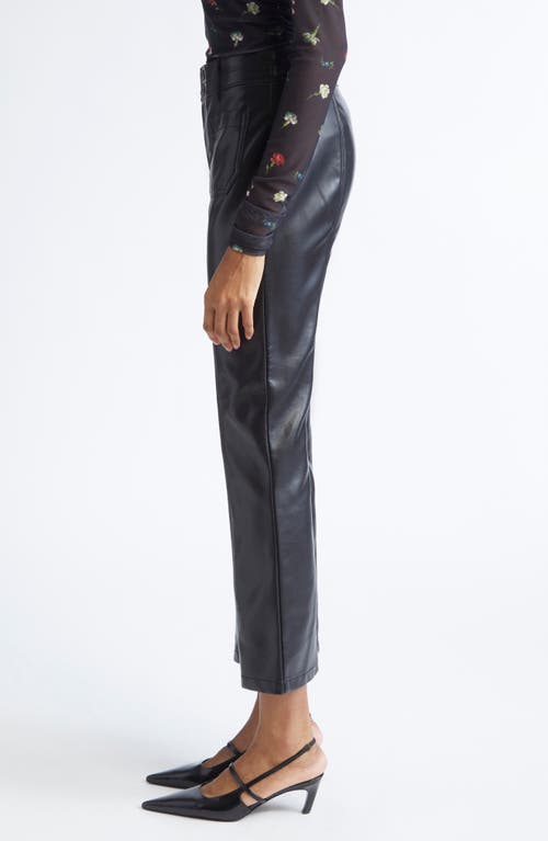 Cinq À Sept Cinq A Sept Faux Leather Dorothea High Rise Ankle Jeans In Black In Black