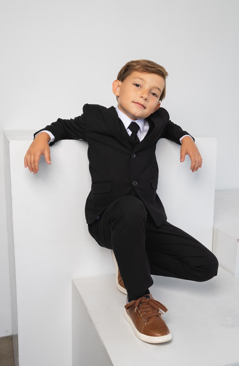 Peanut Butter Collection Kids' 007 5-Piece Slim Fit Suit, Alternate, color, Black