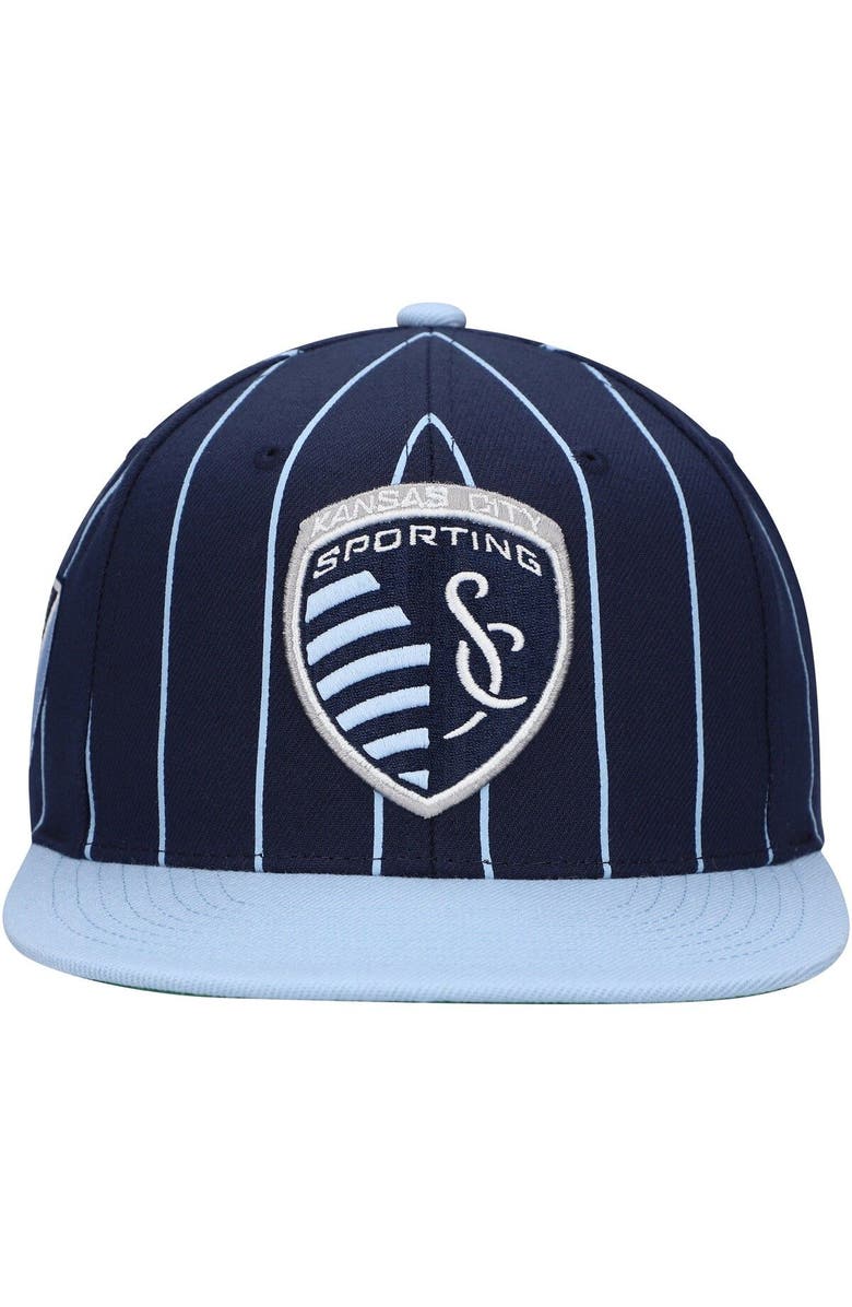 Mitchell & Ness Men's Mitchell & Ness Navy Sporting Kansas City Team Pin Snapback Hat, Alternate, color, Navy
