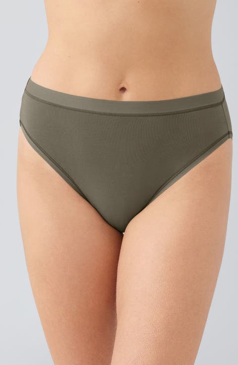 Understated Cotton Blend High Leg Briefs