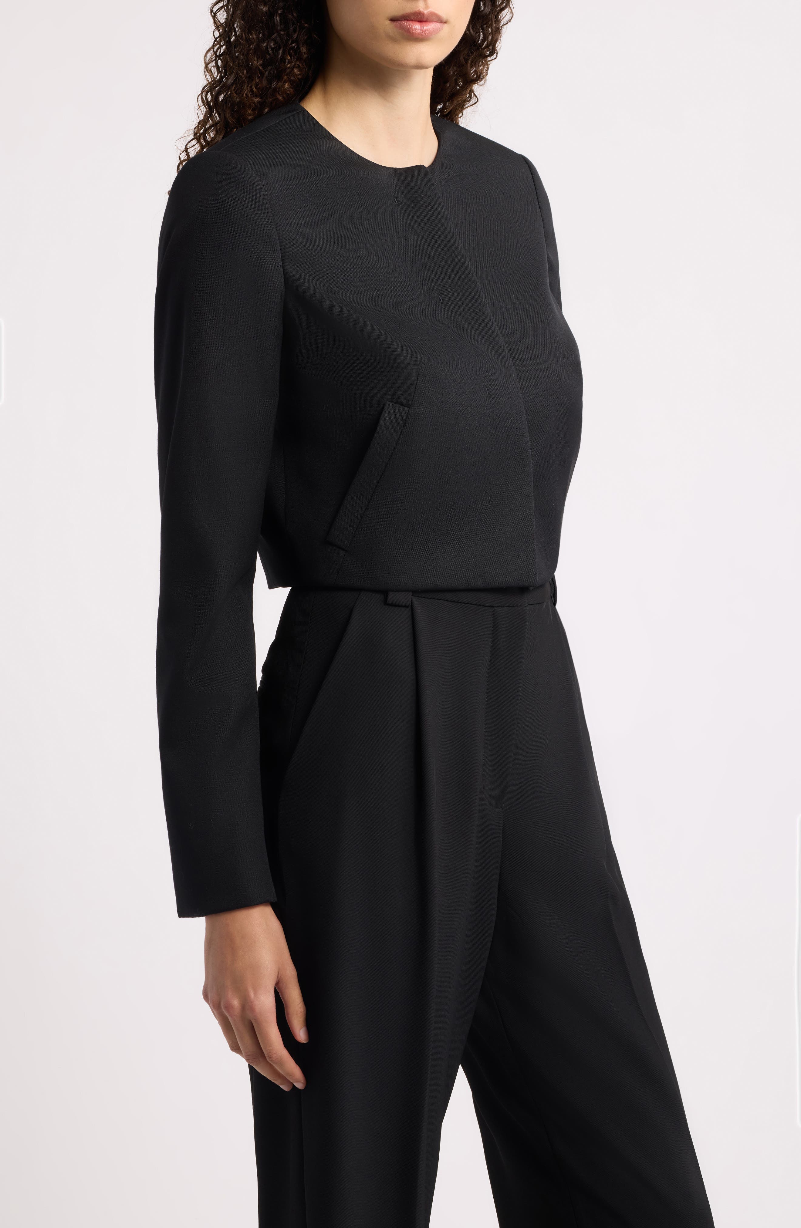 BOSS Jicena Virgin Wool Cropped Jacket (Women) | Nordstrom