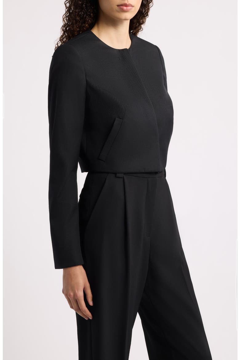 Jicena Virgin Wool Cropped Jacket, Alternate, color, BLACK