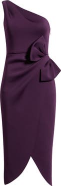 Eliza J Bow One-Shoulder Cocktail Dress