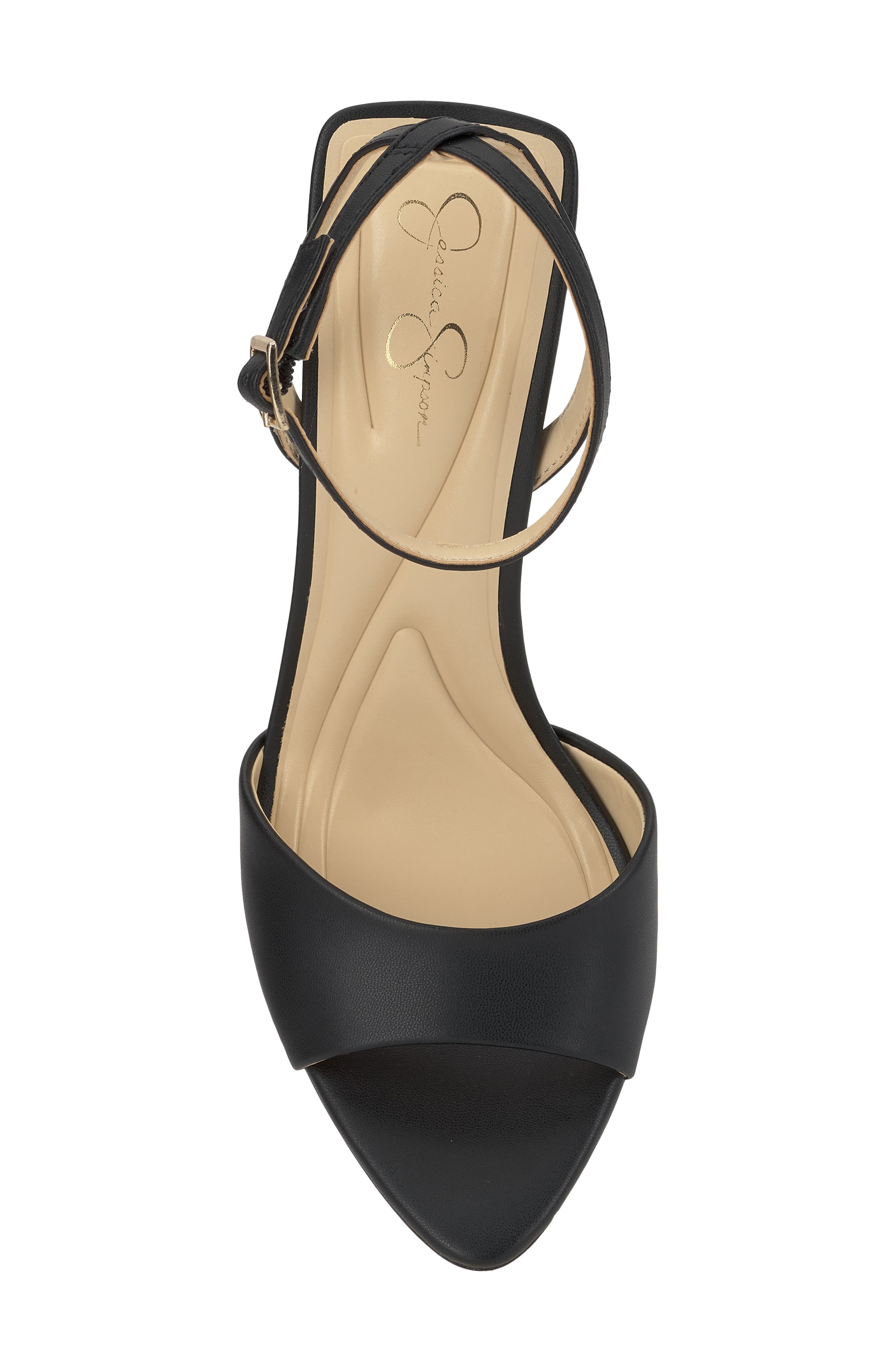 Jessica Simpson Davara Ankle Strap Pointed Toe Sandal, Alternate, color, Black