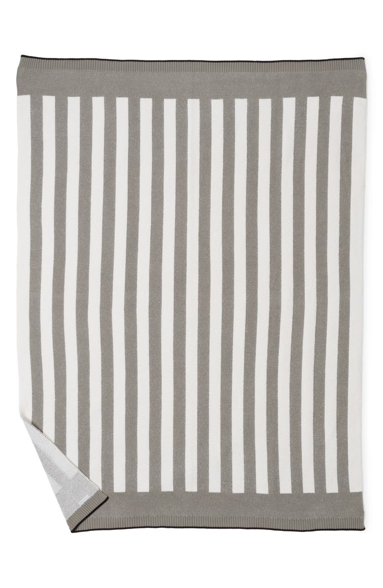 Barefoot Dreams<sup>®</sup> Cozychic<sup>®</sup> Stripe Throw Blanket, Main, color, Eucalyptus / Cream