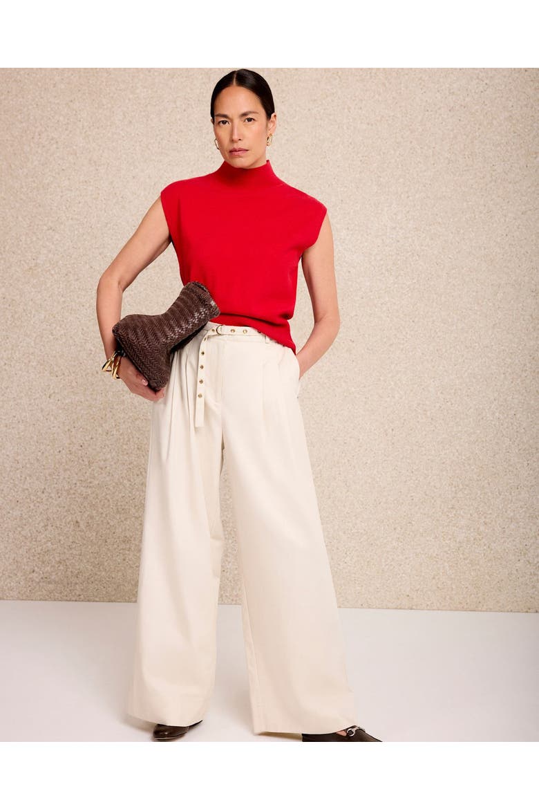 Wool Blend Sleeveless Knit Top, Alternate, color, Red