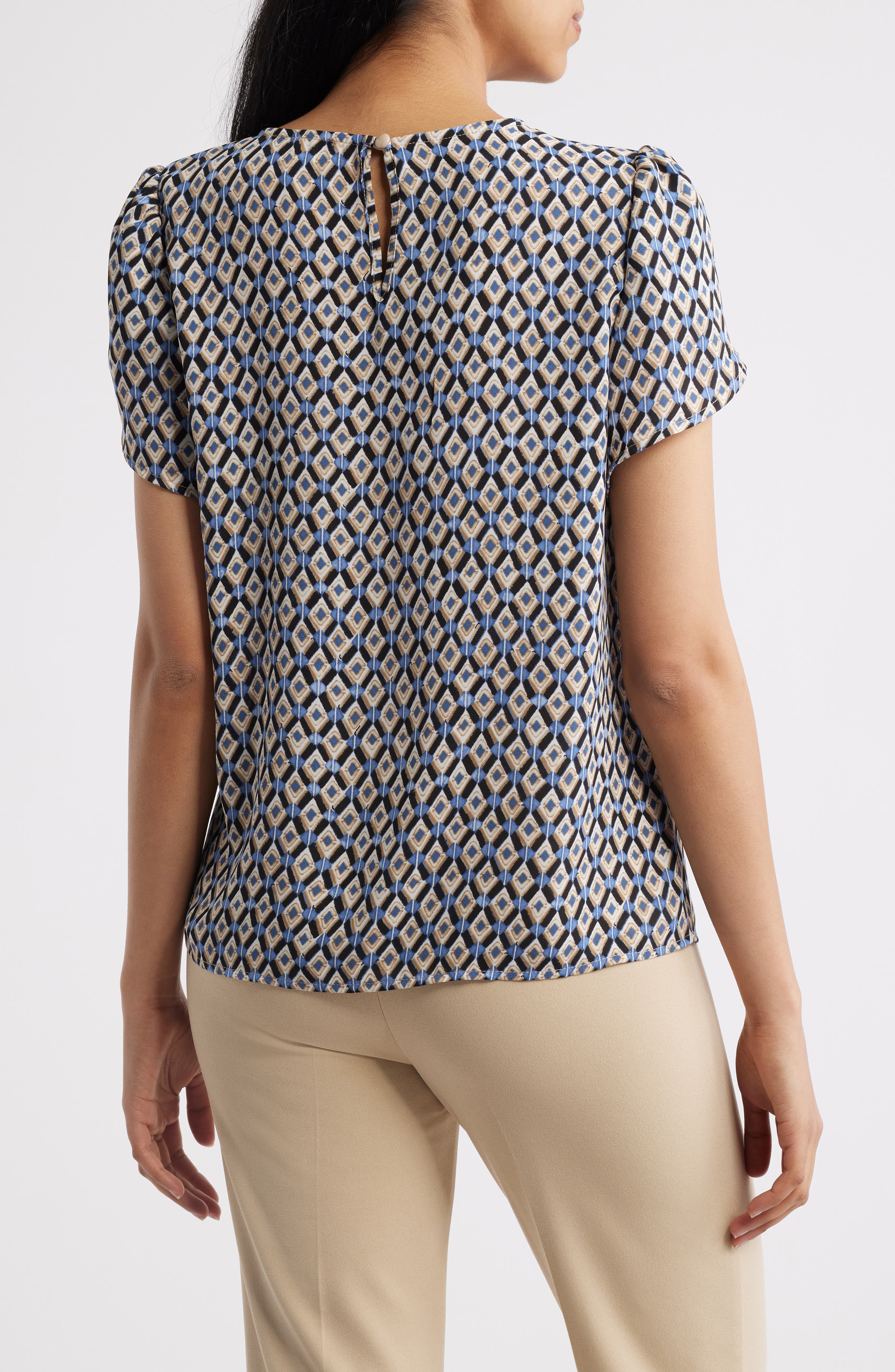 Print Tulip Sleeve Top - image 2