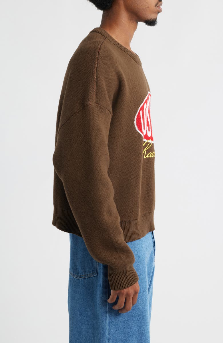 PacSun Racing Team Jacquard Graphic Sweater, Alternate, color, Brown