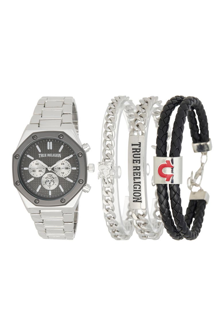 4-Piece Watch and Bracelets Set, Main, color, TWOTONE
