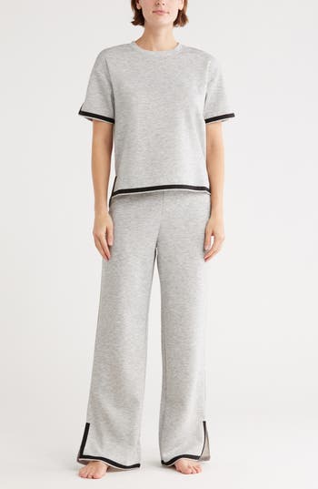 Tart Quintia Scuba Knit Top & Pants Lounge Set In Gray