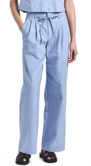 Derek Lam Felicity Pleated Tie Waist Wide Leg Pants