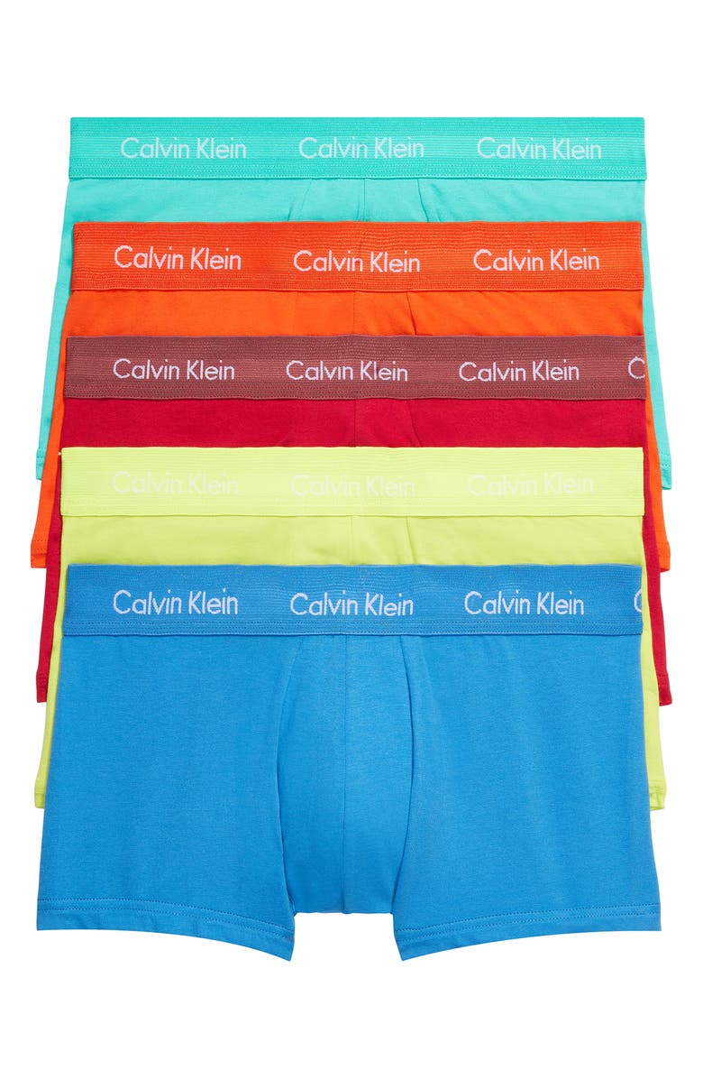 Calvin Klein 5-Pack Stretch Cotton Low Rise Trunks, Alternate, color, 