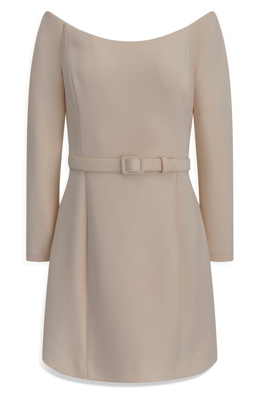 Bcbg Off The Shoulder Long Sleeve Minidress In Gray