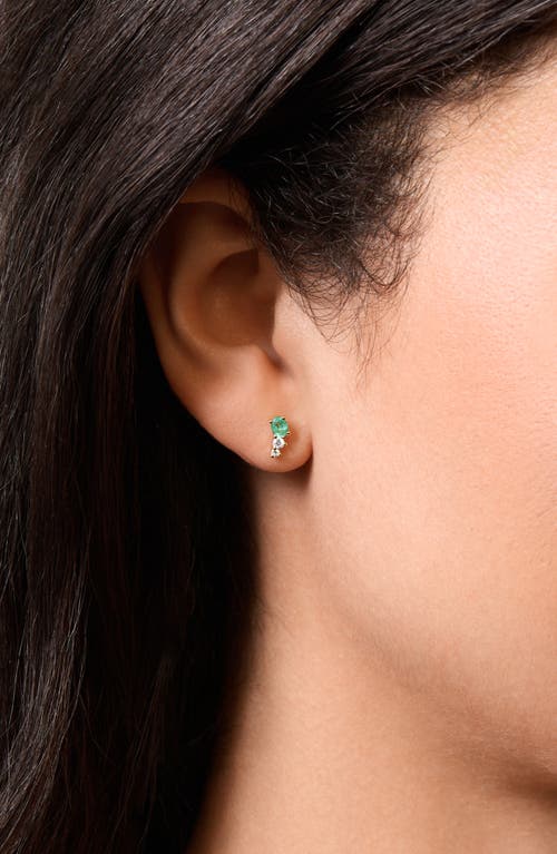 Bony Levy El Mar 18k Yellow Gold Emerald & Diamond Stud Earrings In Gold