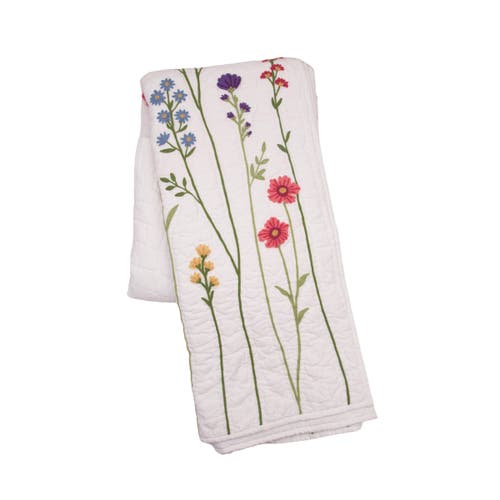 C & F Home C&f Home 50" X 60" Botanical Field Floral Embroidered Quilted Throw Blanket In Pink