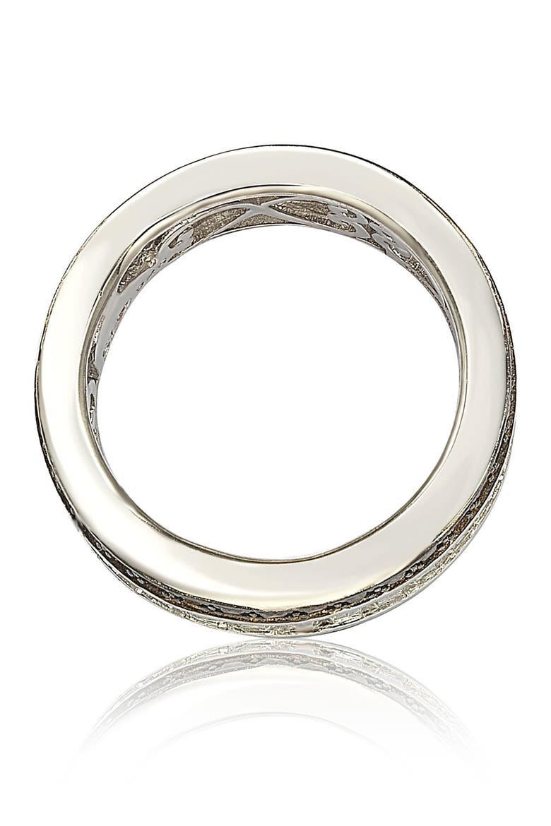 Sterling Silver Chocolate & White Baguette CZ Band, Alternate, color, BROWN
