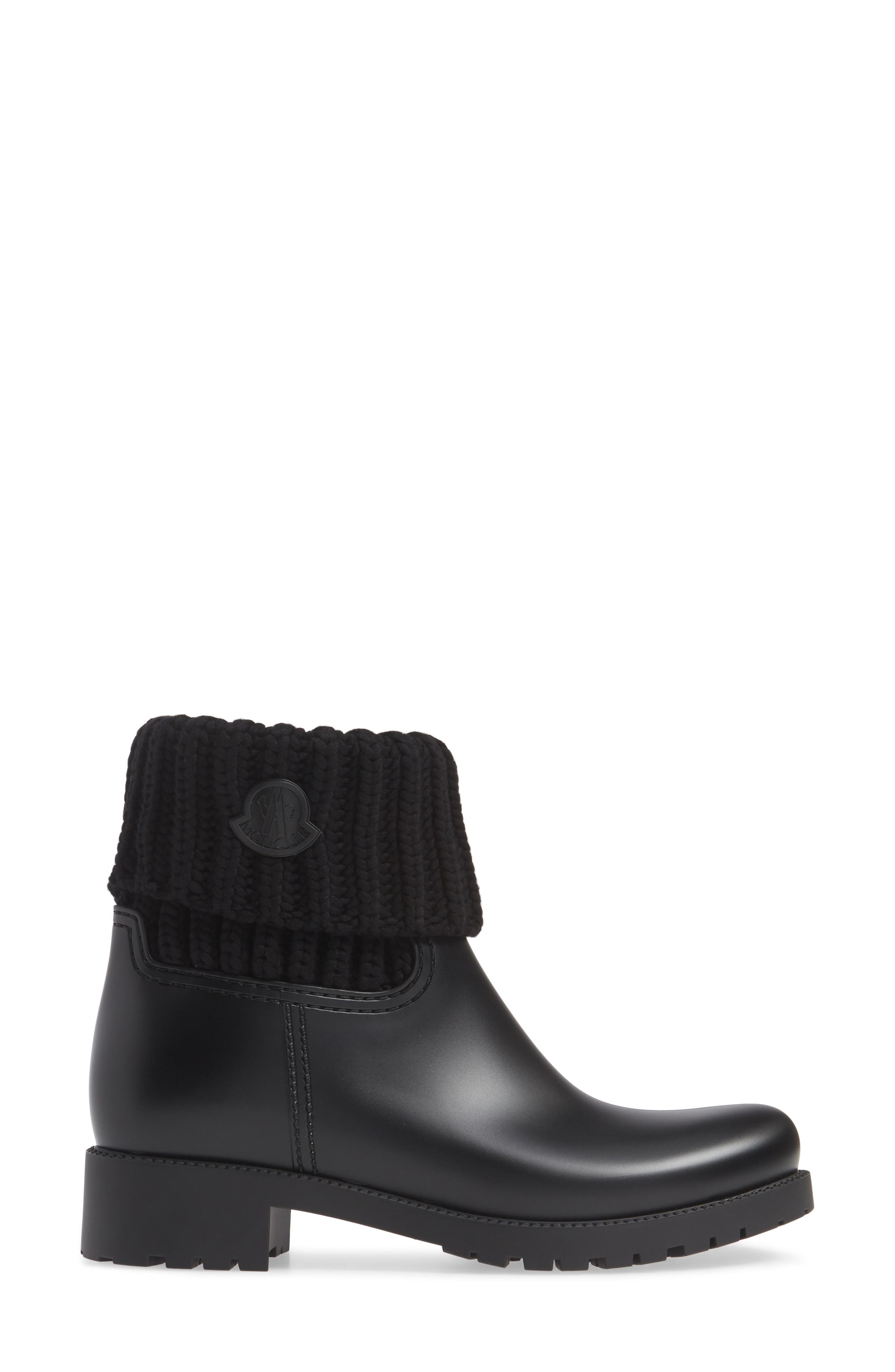 Moncler Ginette Stivale Knit Cuff Water Resistant Rain Boot (Women