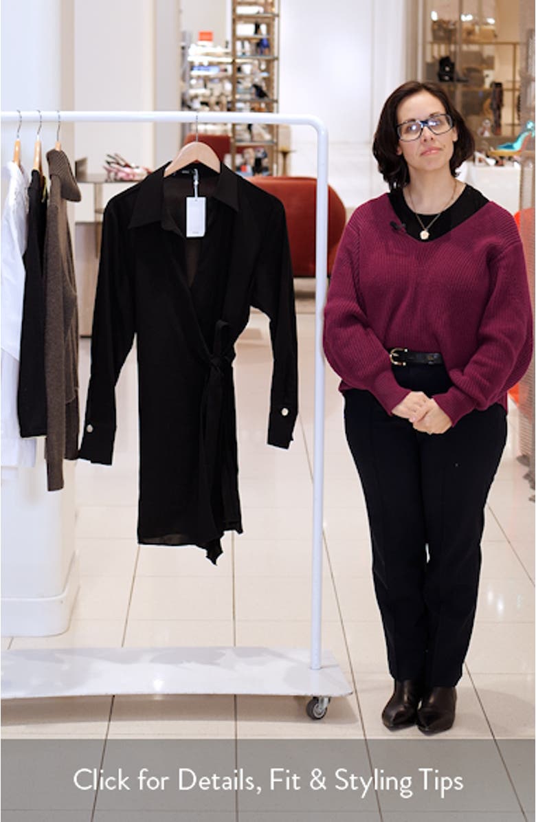 Long Sleeve Wrap Shirtdress, sales video thumbnail