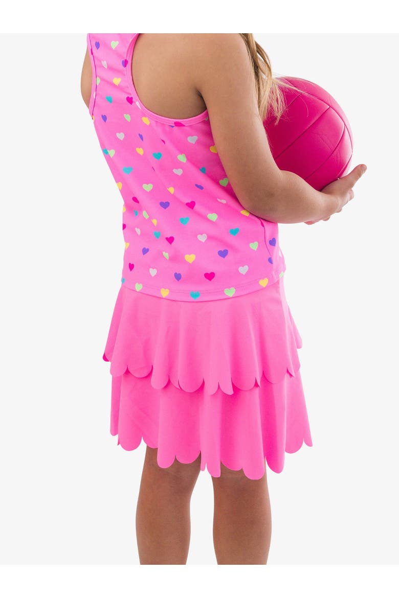 UPF50+ Active Tiered Flare Skort, Alternate, color, Neon Pink