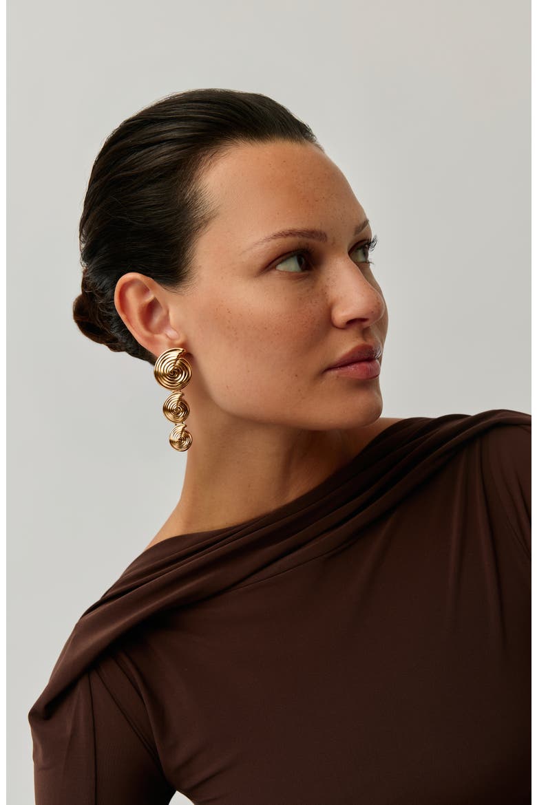 Spiral Statement Drop Earrings, Alternate, color, GOLD