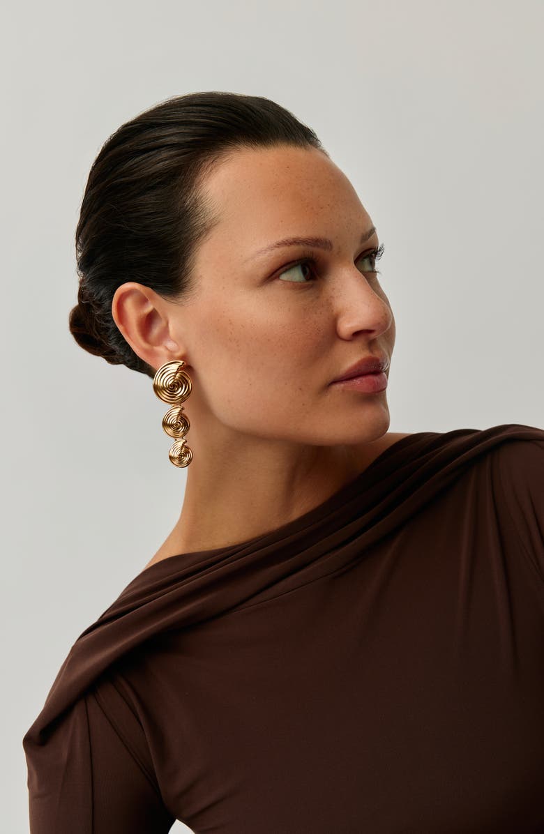 Missoma Spiral Statement Drop Earrings, Alternate, color, Gold