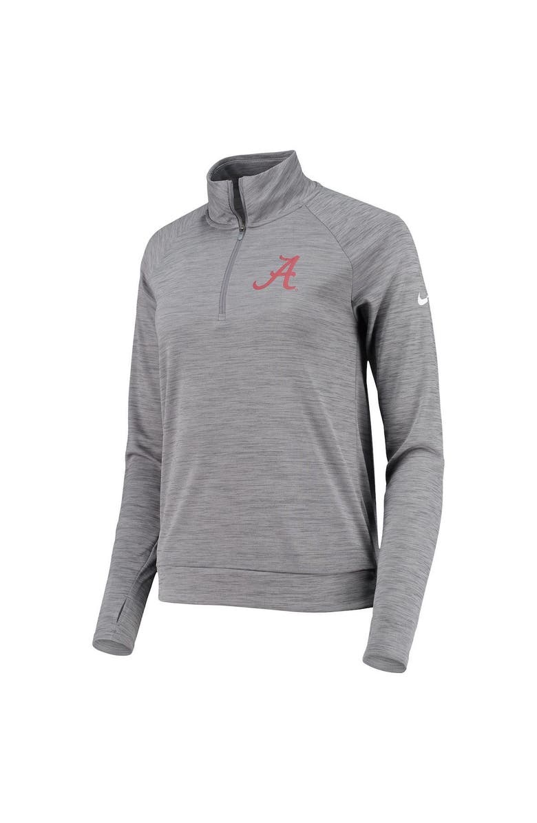 Nike Women's Nike Heathered Gray Alabama Crimson Tide Pacer Raglan Performance Quarter-Zip Jacket, Alternate, color, 