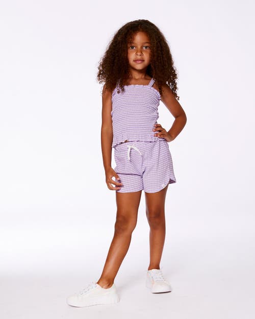 Deux Par Deux Little Girl's Smocked Tank Top Lilac In Lilac