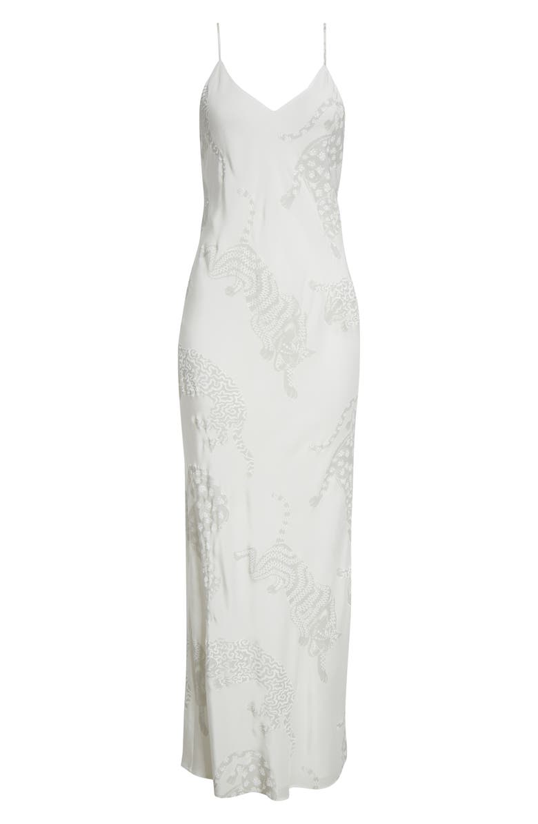 Stella McCartney Wildcat Print Silk Gown, Alternate, color, 9500 - Natural