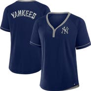 FANATICS Women's Fanatics Navy New York Yankees League Diva Star Raglan V-Neck T-Shirt