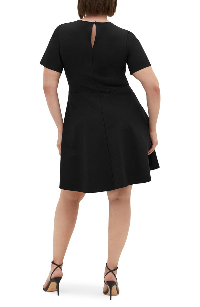 City Chic Cariline Fit & Flare Dress, Alternate, color, Black