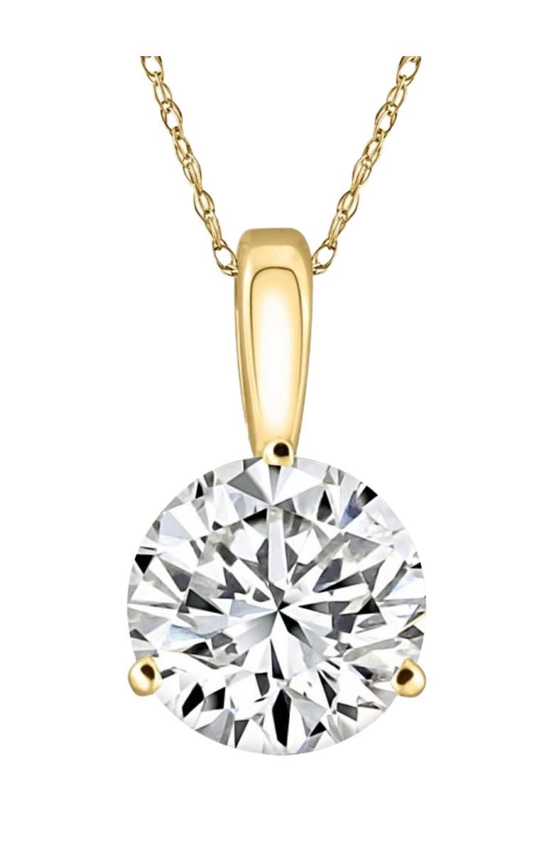 Bliss Diamond 3.10Ct Round Solitaire 3-Prong Certified Diamond Pendant Gold H/VS1 Lab Grown, Main, color, 14K Yellow Gold