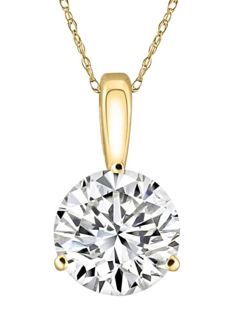 3.10Ct Round Solitaire 3-Prong Certified Diamond Pendant Gold H/VS1 Lab Grown