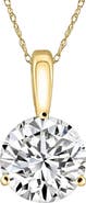 Bliss Diamond Certified 3Ct Round 3-Prong Diamond Pendant 14k Gold Lab Grown Necklace