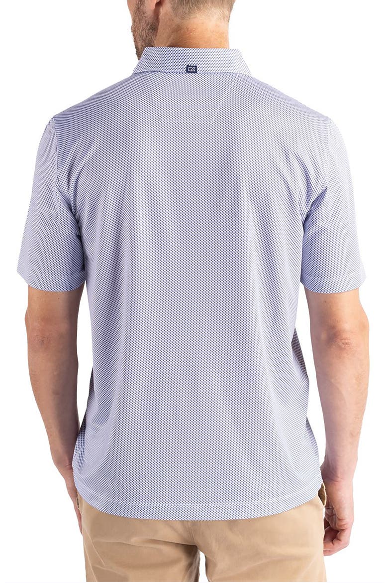 Pike Symmetry Print Recycled Blend Polo, Alternate, color, WHITE/ TOUR BLUE