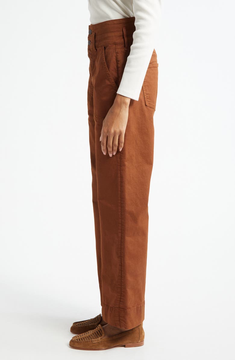 Veronica Beard Hilde Ankle Wide Leg Pants, Alternate, color, Deep Ochre