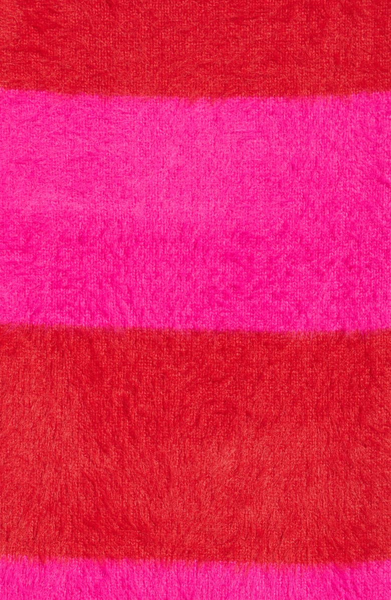 Kate Spade New York awning stripe fuzzy scarf, Alternate, color, 