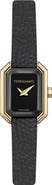 FERRAGAMO Crystal Petite Leather Strap Watch, 15mm x 20mm