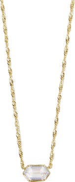 Argento Vivo Sterling Silver Singapore Chain Cubic Zirconia Pendant Necklace