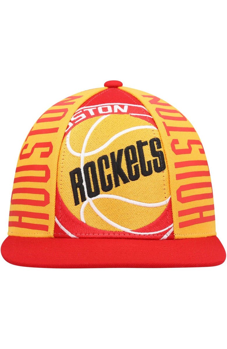 Mitchell & Ness Men's Mitchell & Ness Red Houston Rockets Hardwood Classics Big Face Callout Snapback Hat, Alternate, color, 