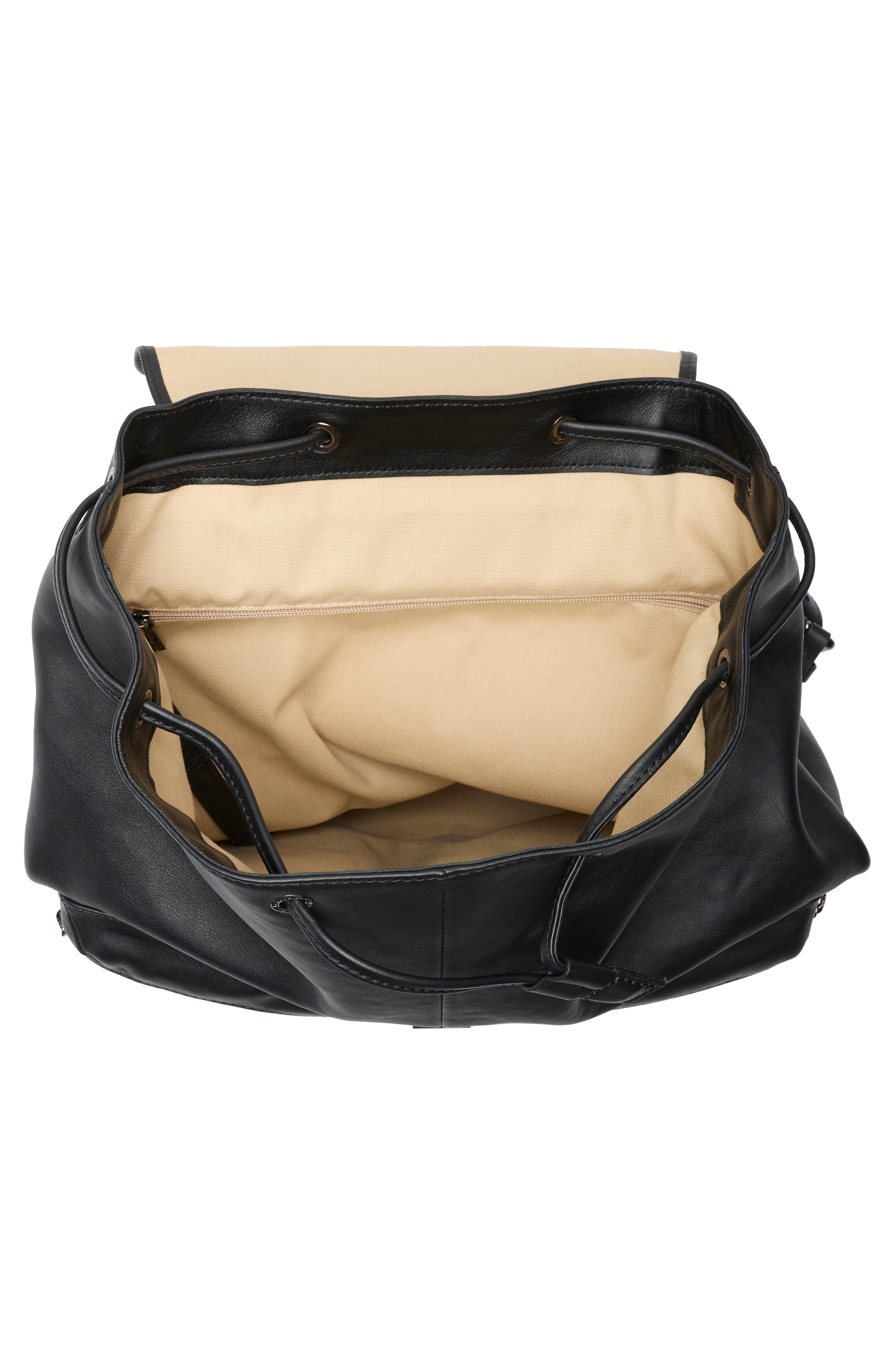 Longchamp LC3D Large Leather Backpack, Alternate, color, Black